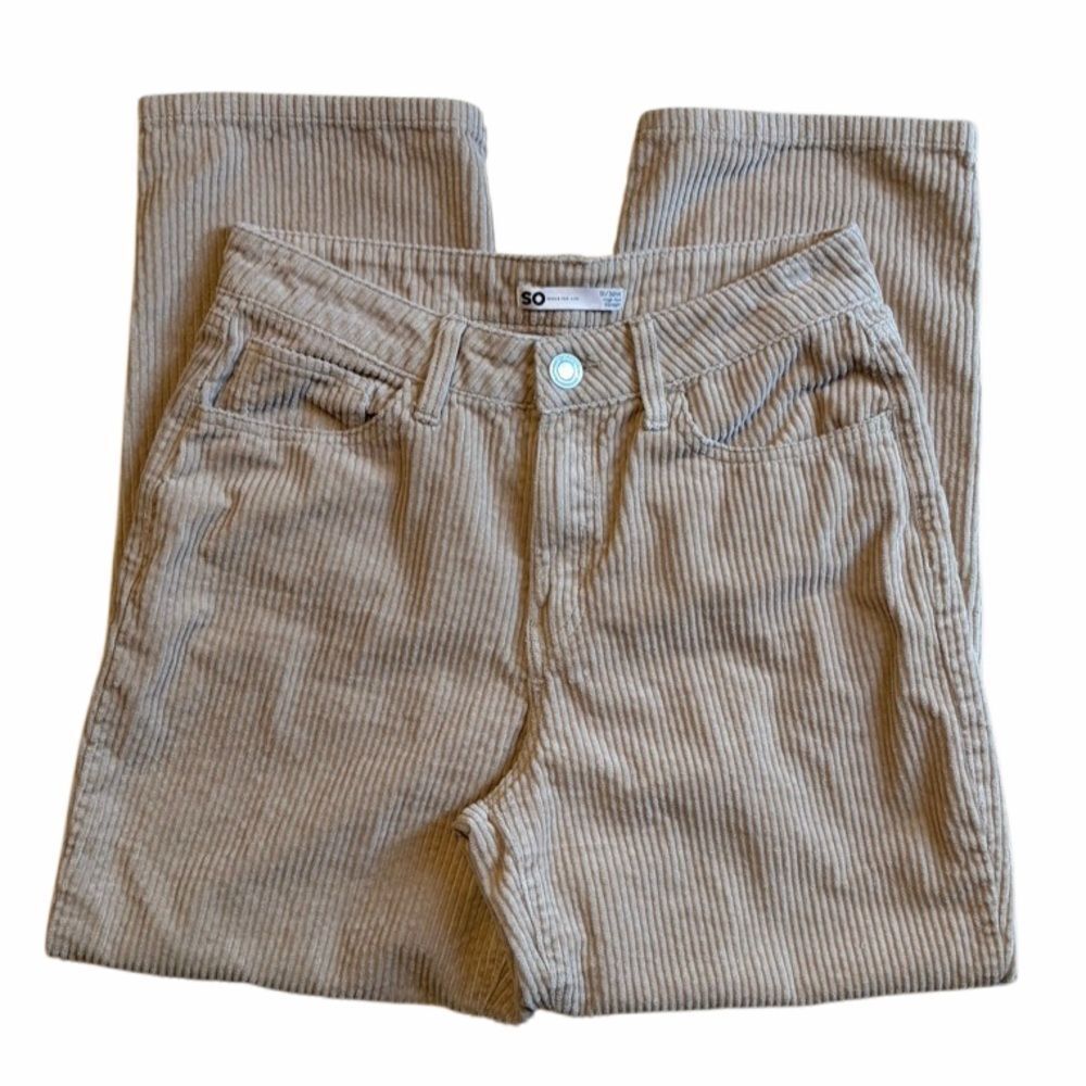 SO High Rise Straight Beige Corduroy Pants Size 30
